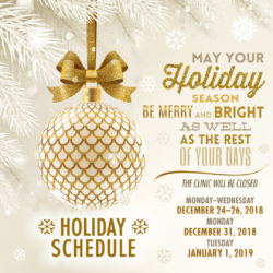 Seasons Greetings, Holiday Schedule and a Holiday special offer post image